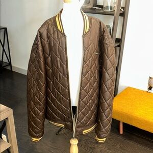 South Pole Brown Quilted Bomber Jacket